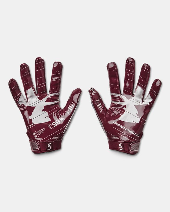Men's UA F8 Football Gloves, Maroon, pdpMainDesktop image number 1